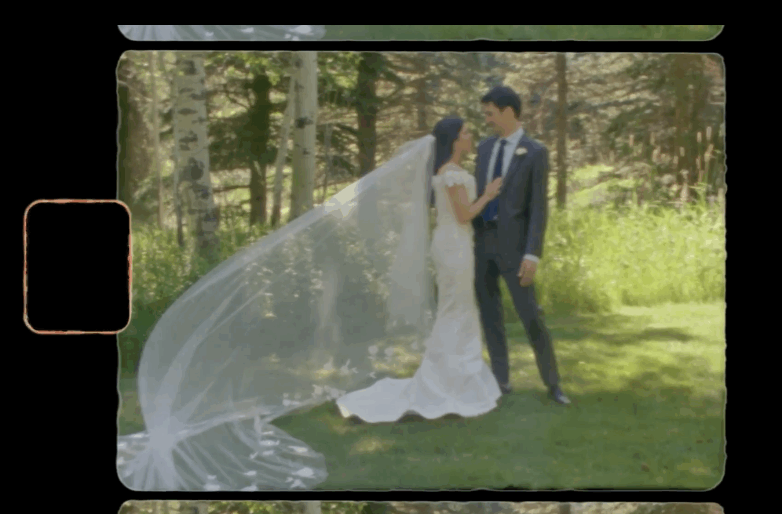 bride and groom kiss on their wedding day, caught on super 8 film, private residence jackson wyoming
