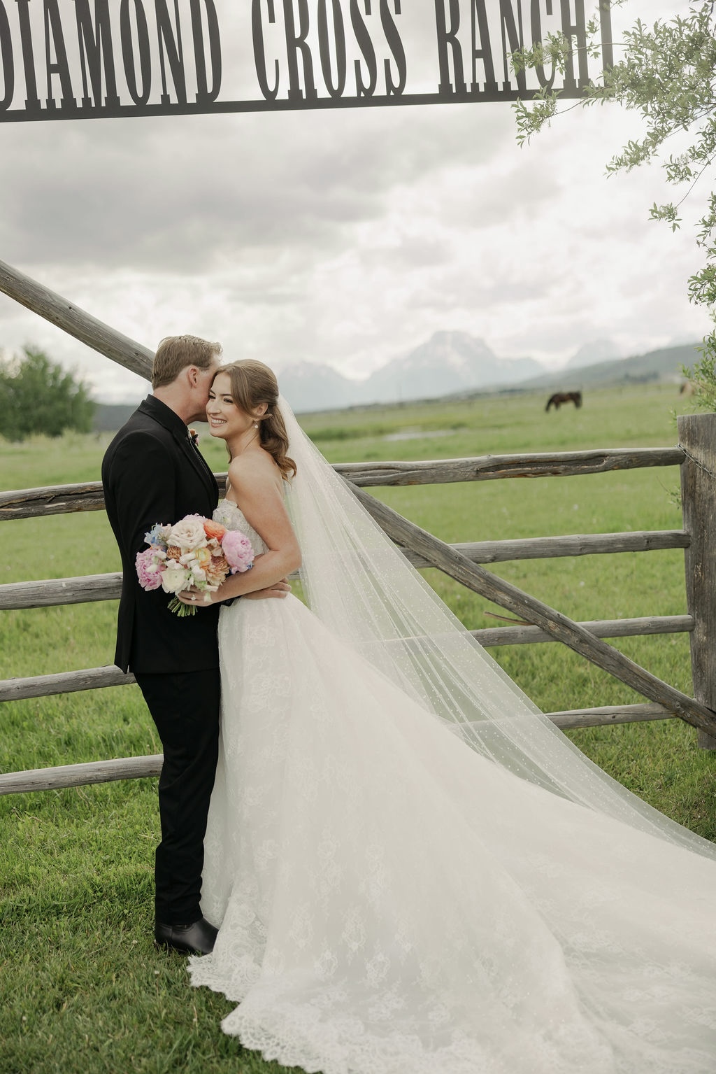 Maddy and Connor’s luxury Western wedding at Diamond Cross Ranch in Jackson Hole, featuring elevated design, lush florals, and cinematic wedding videography.